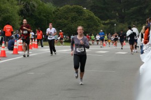 Jordan running to the finish