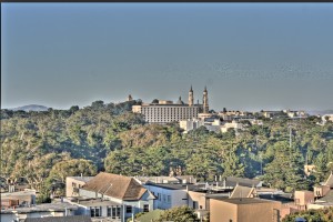 The USF campus as seen from the UCSF parking garage